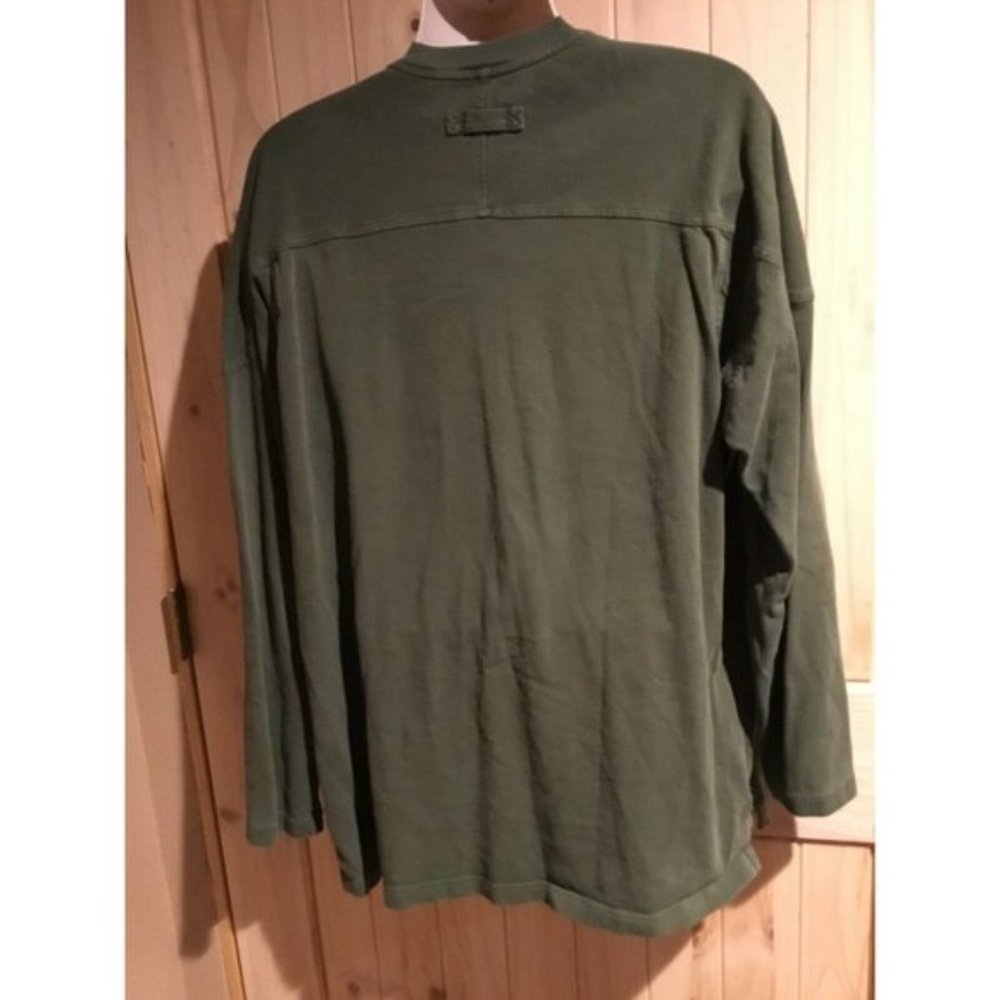 Duluth Trading Co. Mens XL Green Long Sleeve T-Shirt Henley Top 1/4 Button Shirt